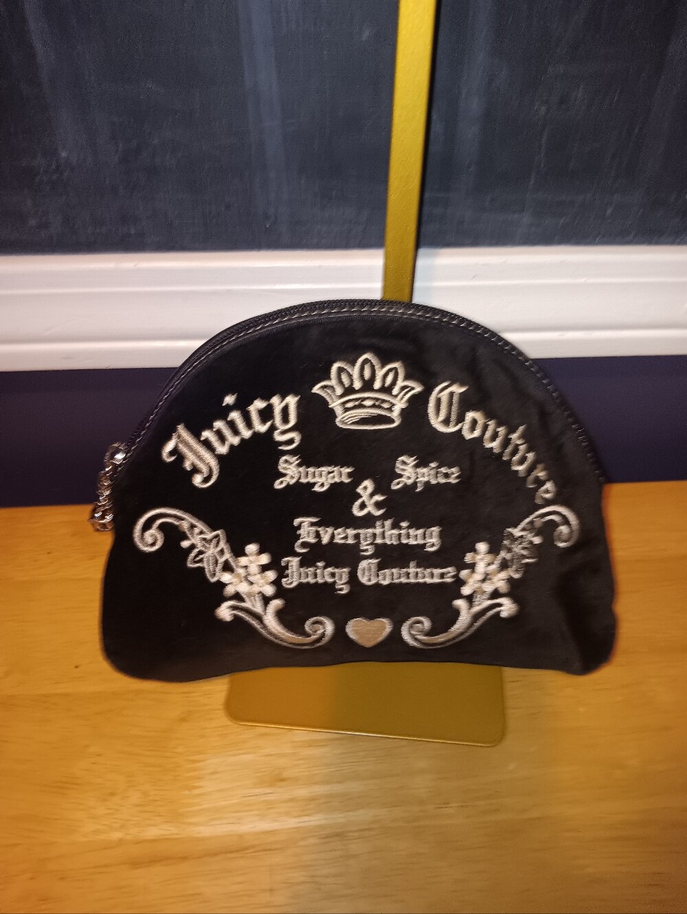 Juicy Couture Vintage Y2k Velour Zippy Cosmetics Bag